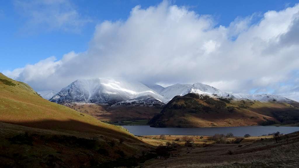 Ascending High Stile, looking back at Grasmoor