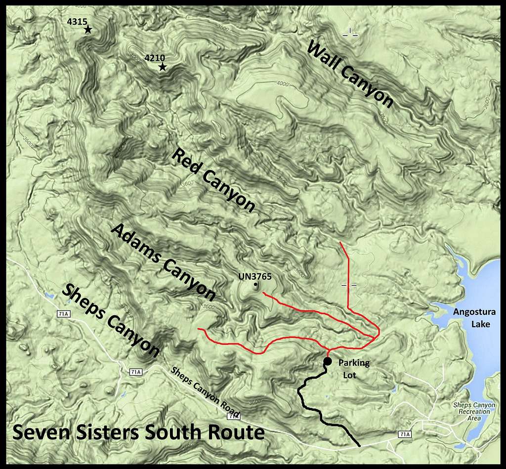 Seven Sisters Range South Route Options