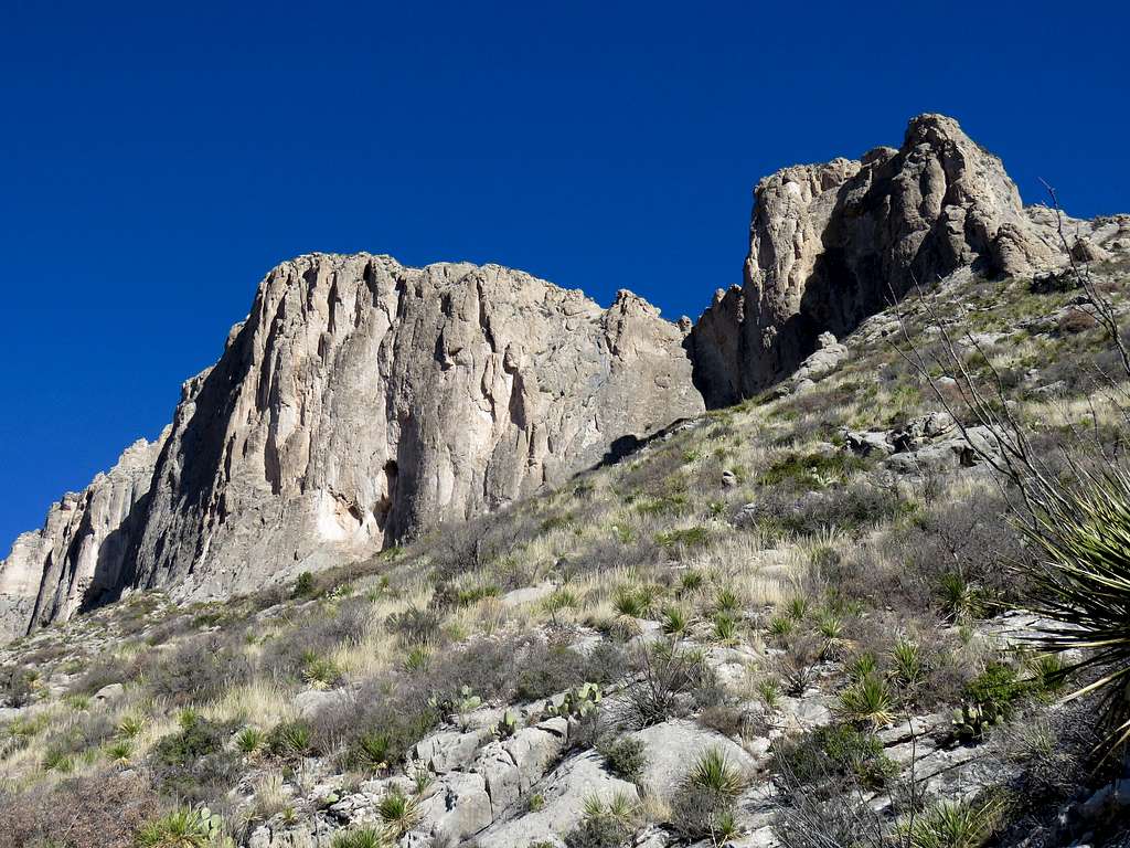 Cliffs above trail