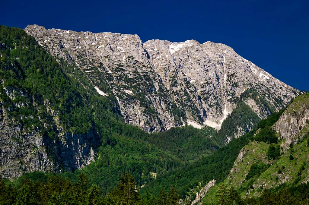 The Schneibstein as seen from the Bluntautal valley