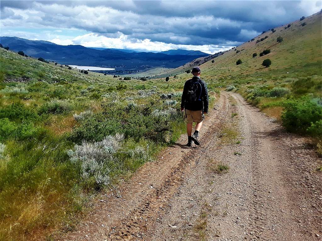 Descending from Peak 6815 with White Lake in view