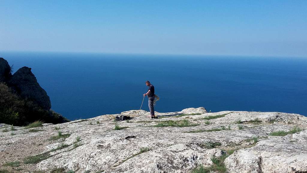 Climbing Iliyas-kaya Crimea