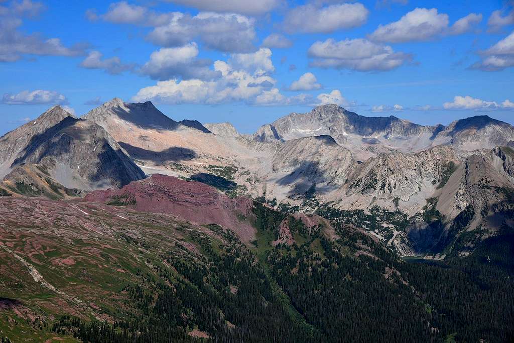 Snowmass and Capitol Peak from Sleeping Sexton.