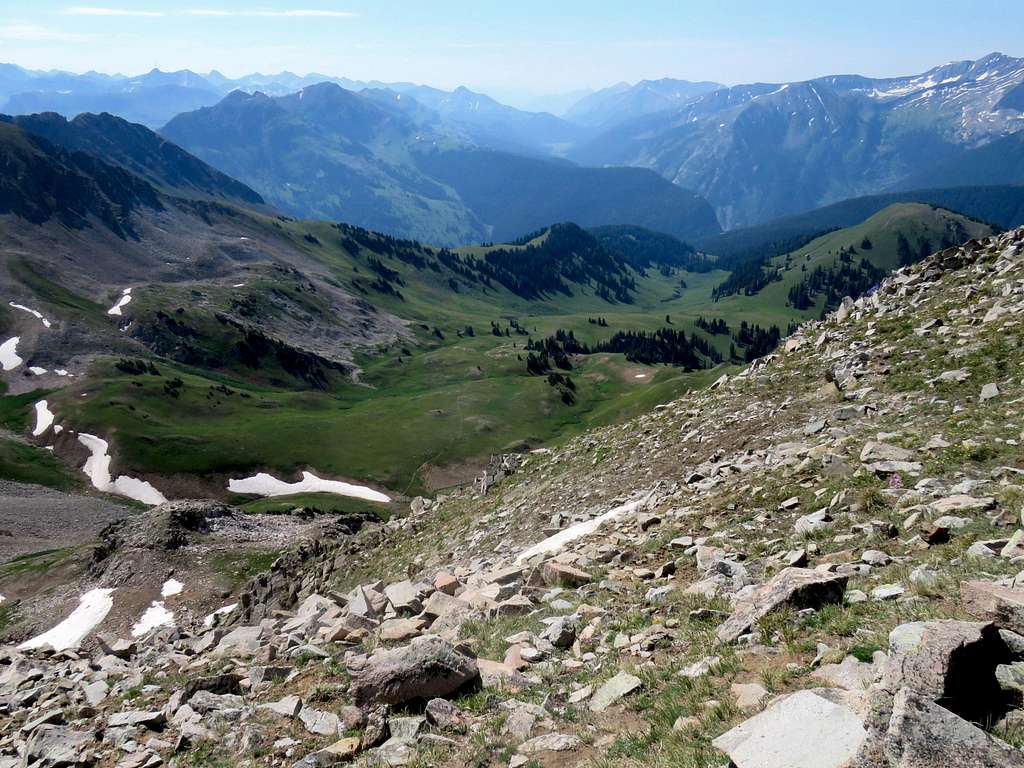 Looking down the valley where the trail came from