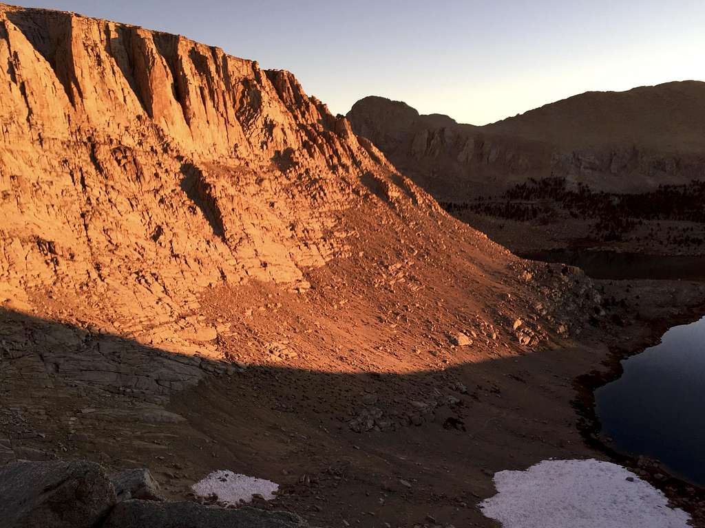 Ascending Army Pass at sunrise