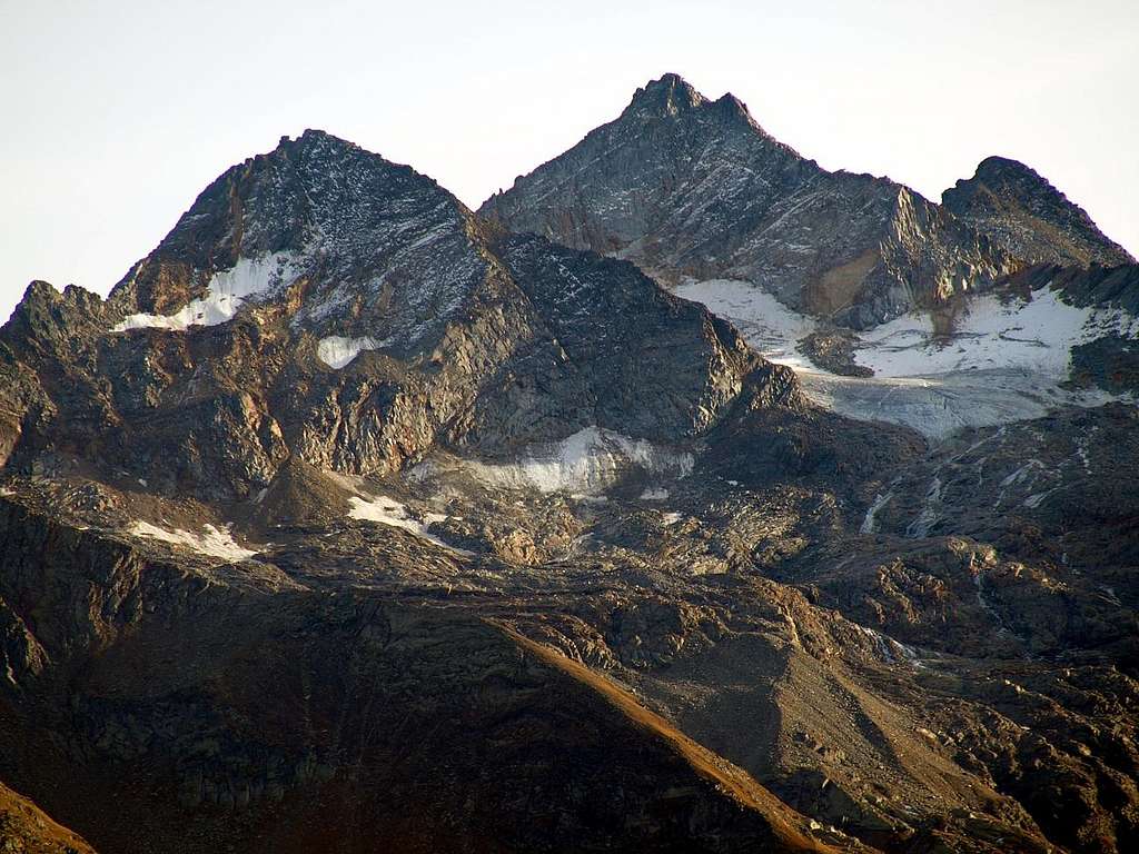 Pt. (left) & Gr. Arolla with Punta di Forzo from Gimillan