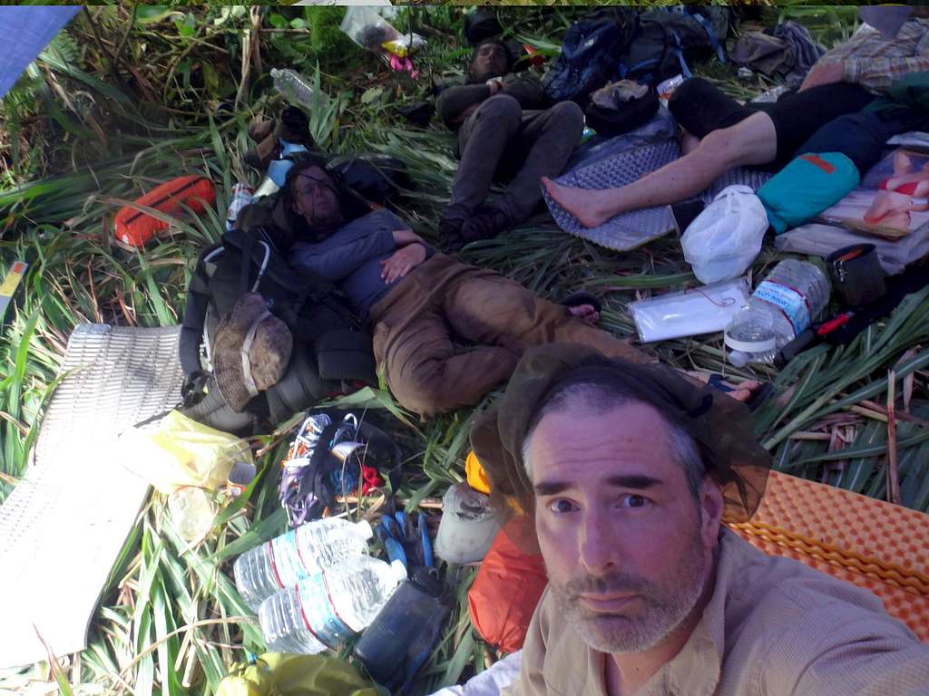 Resting after the long haul from Base Camp to High Camp