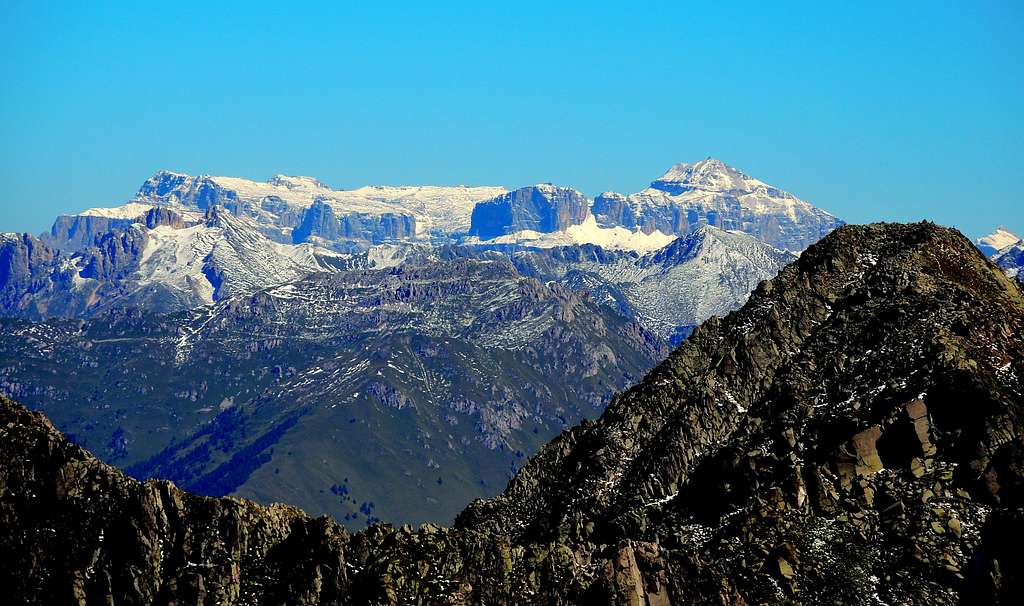 Close-up of Sella Group from the summit of Cauriòl