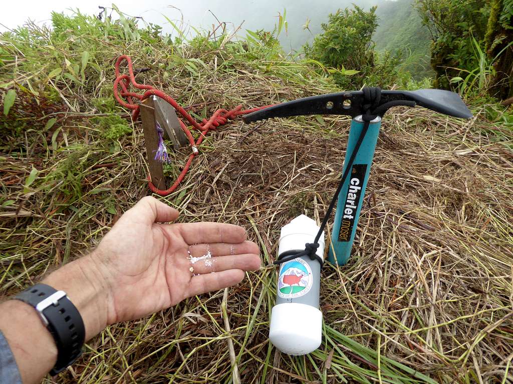 Scattering Jack Longacre's ashes on the summit of P952 - the true highpoint