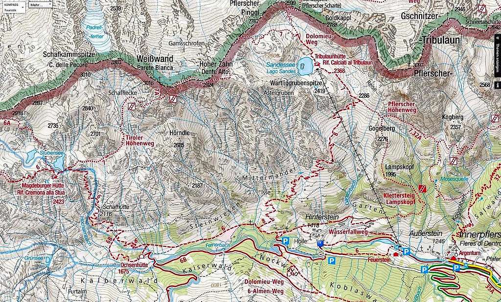 Val di Fleres map
