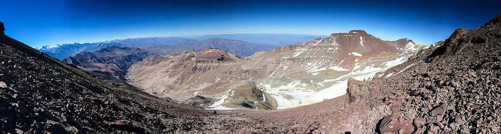 Up from Agostini, Cerro El Plomo 