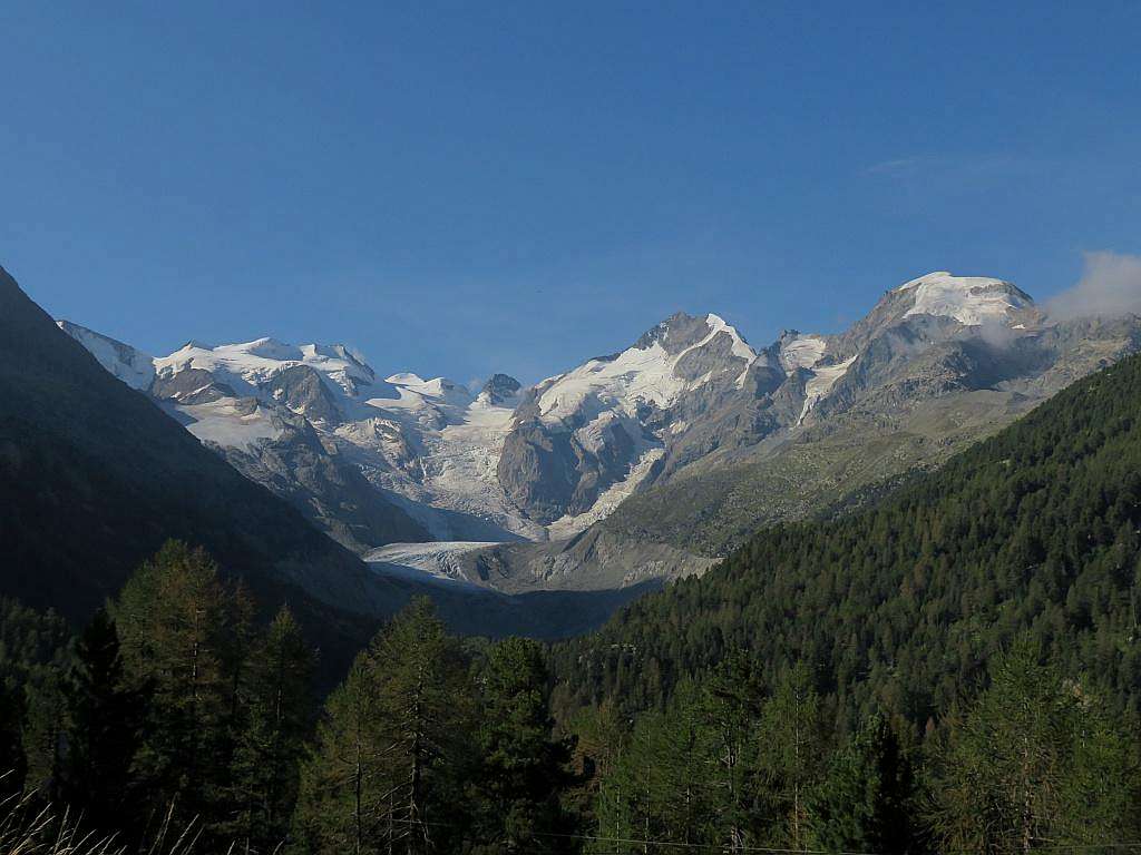 Classic view of Bernina Massiv