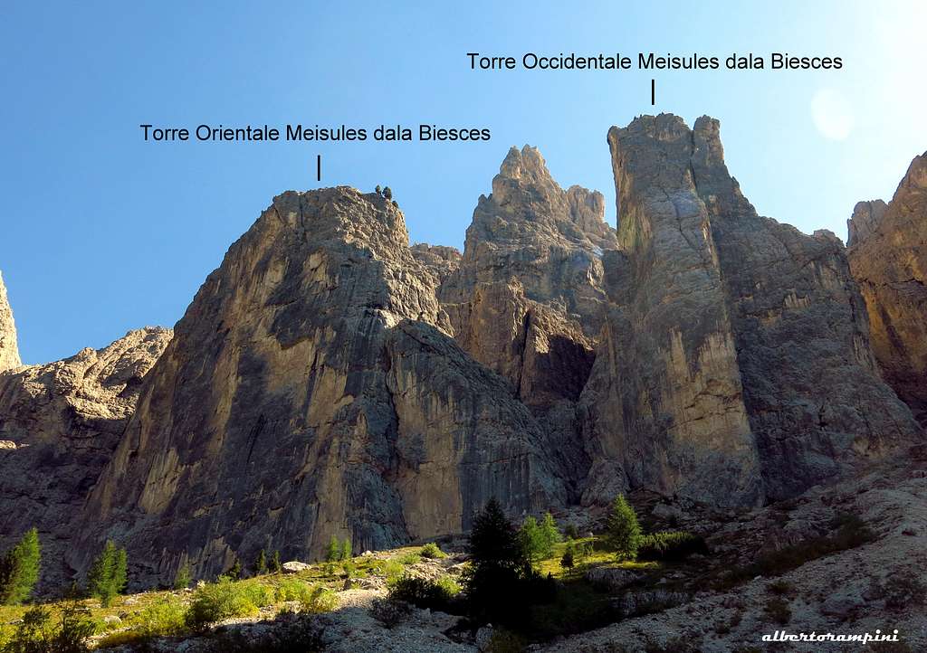 Torri delle Meisules dala Biesces annotated pano
