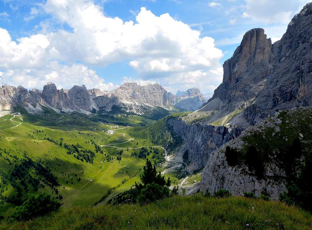 The Dolomites seen from the summit of Torre Occidentale Meisules dala Biesces