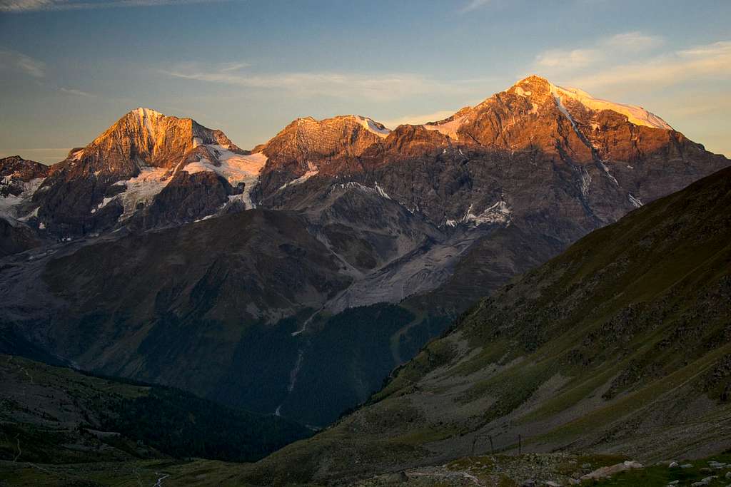 Ortler group panorama at sunrise