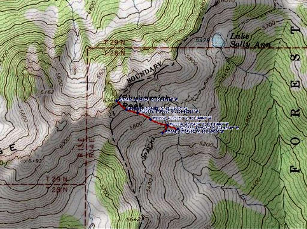 Skykomish Peak Route Map