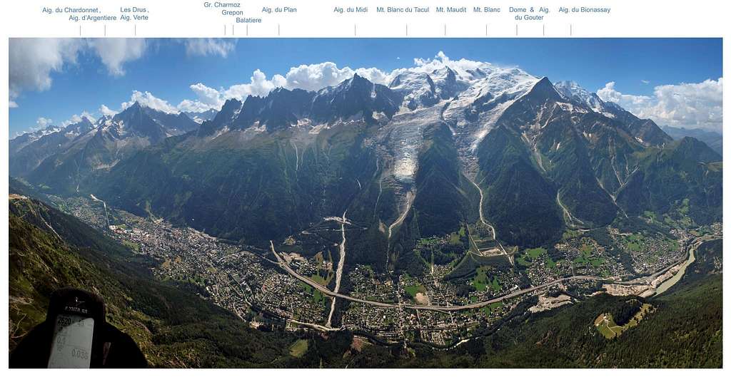 Mont Blanc group and Chamonix valley