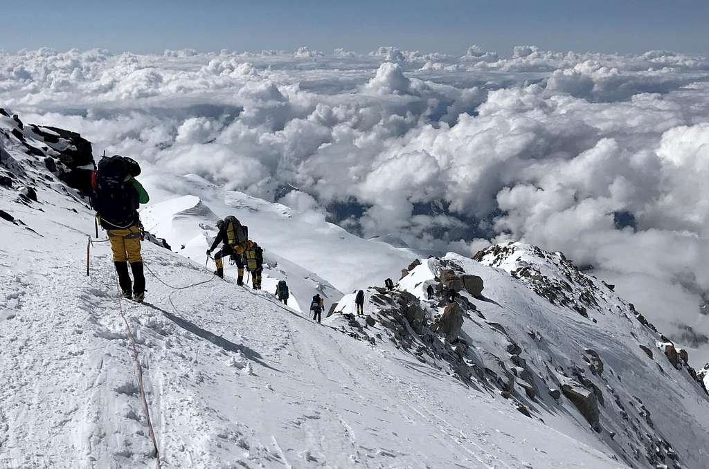Descent to the 14K camp on Denali