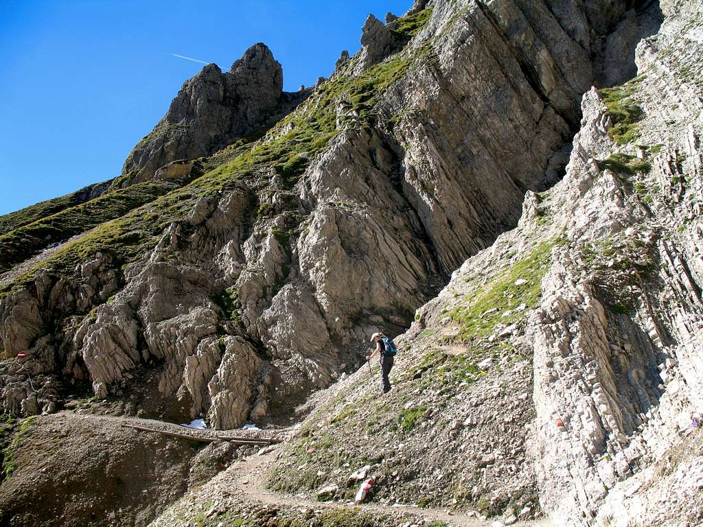 Reither spitze round trip: Descending towards the Ursprungsattel.