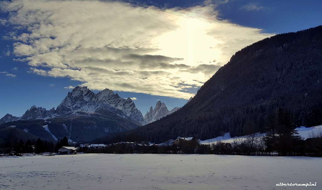 Croda dei Toni and Dolomiti di Sesto in the winter light