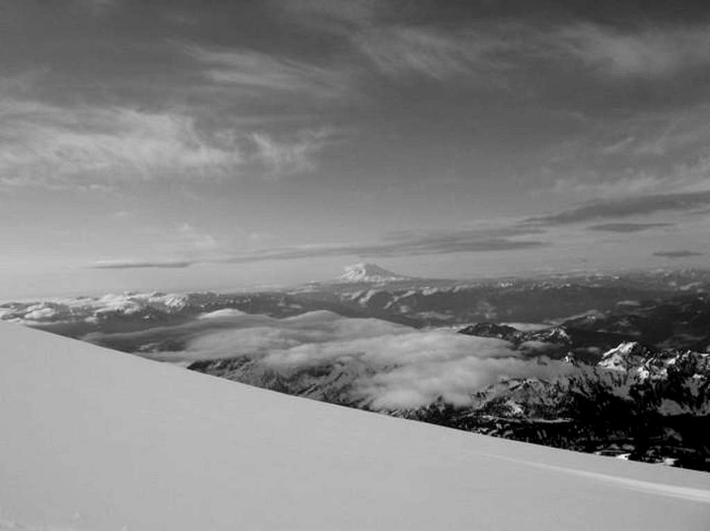B&W picture of Mt. Adams, day...