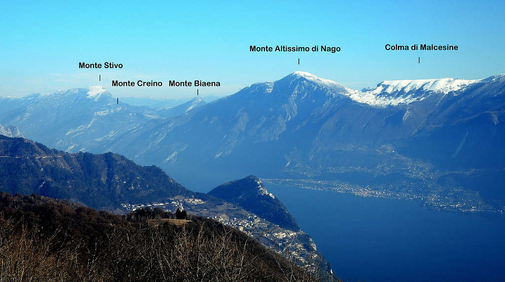 Annotated pano from Cima Comèr