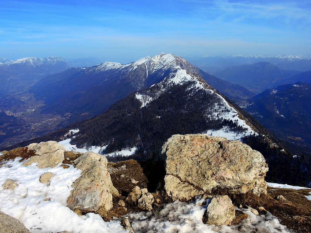 The Bondone Group, Canfedin and Paganella on the left seen from Monte Stivo