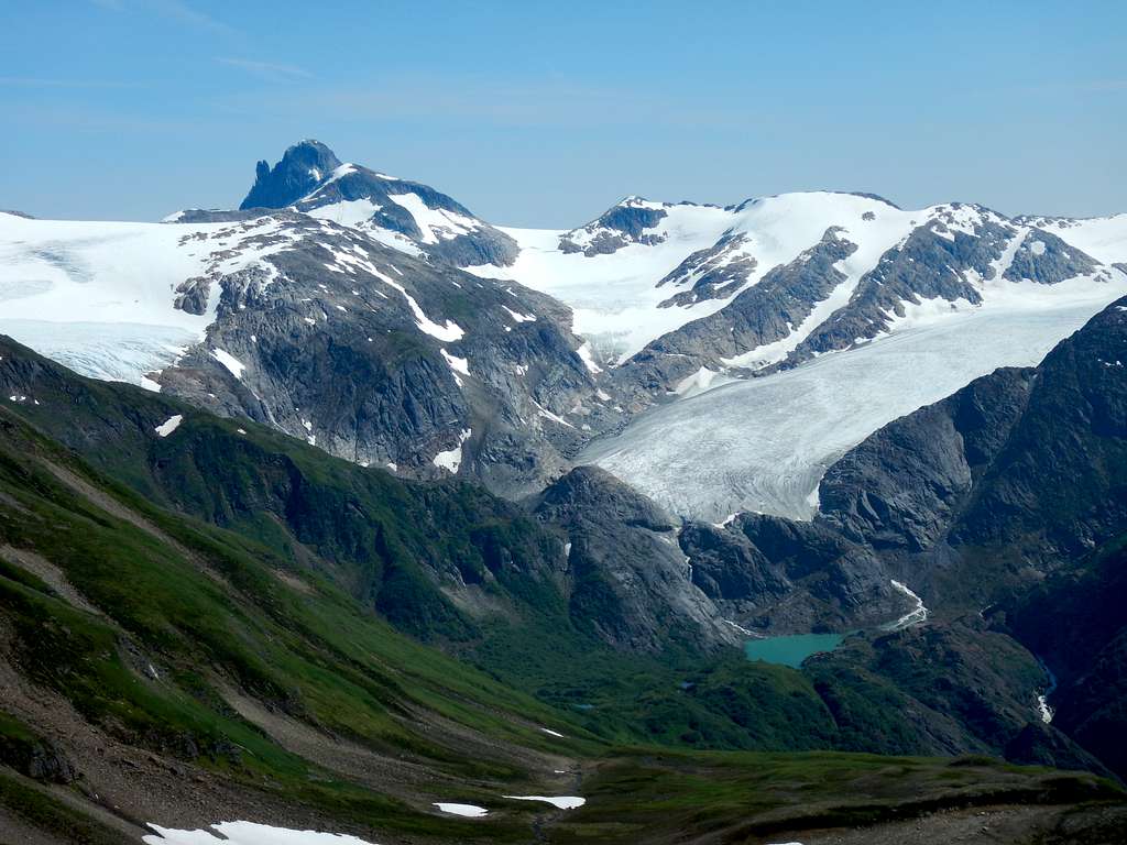 Split Thumb and Lemon glacier from the ridge