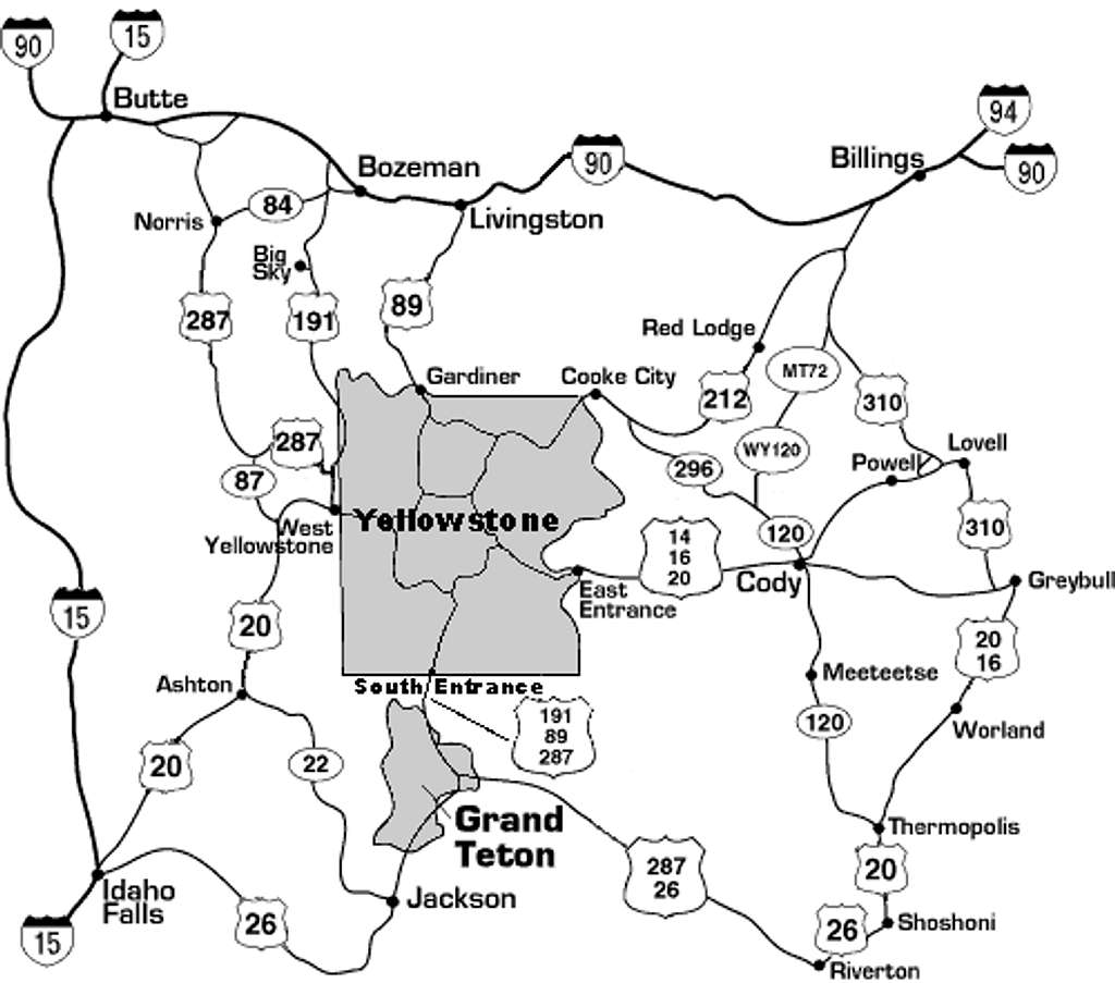 Yellowstone Travel Map