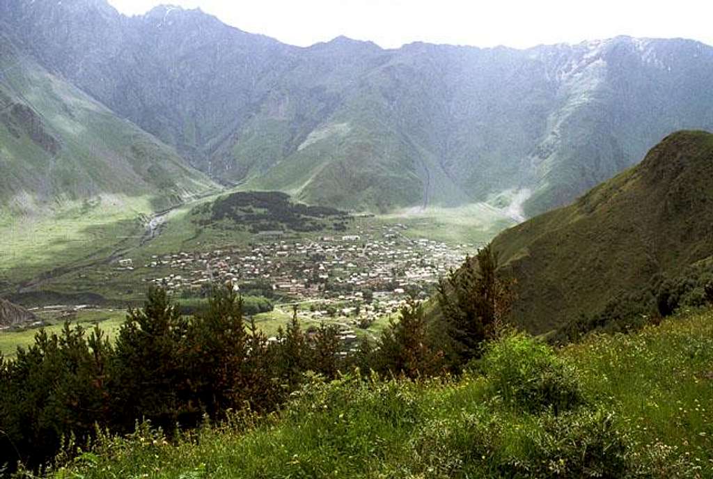 Kazbegi village from above