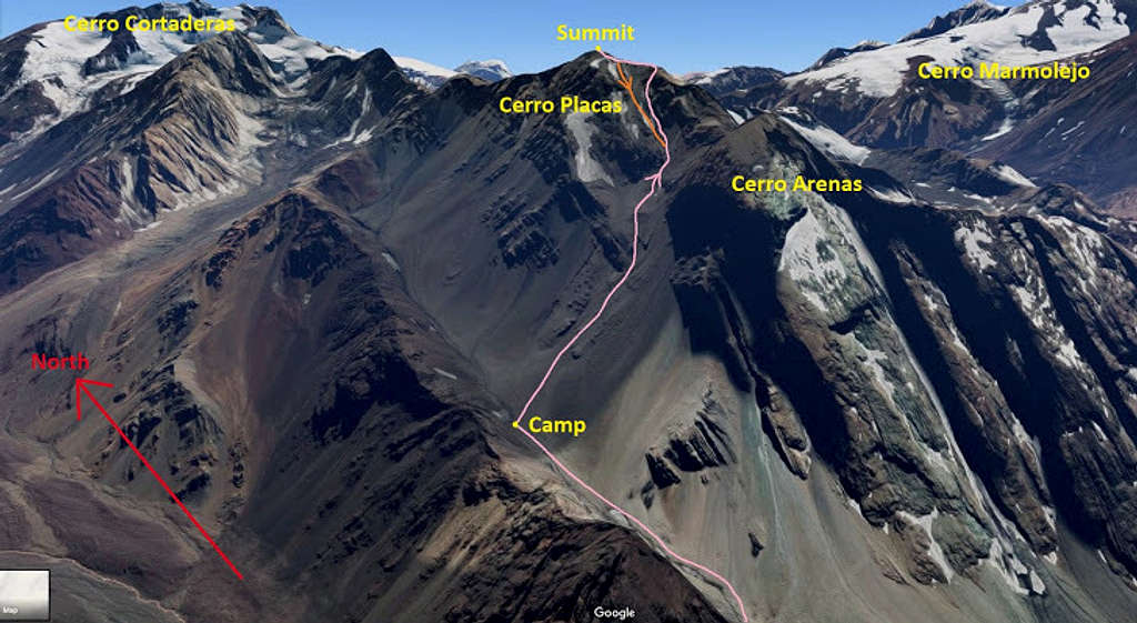 Cerro Placas Route Topo