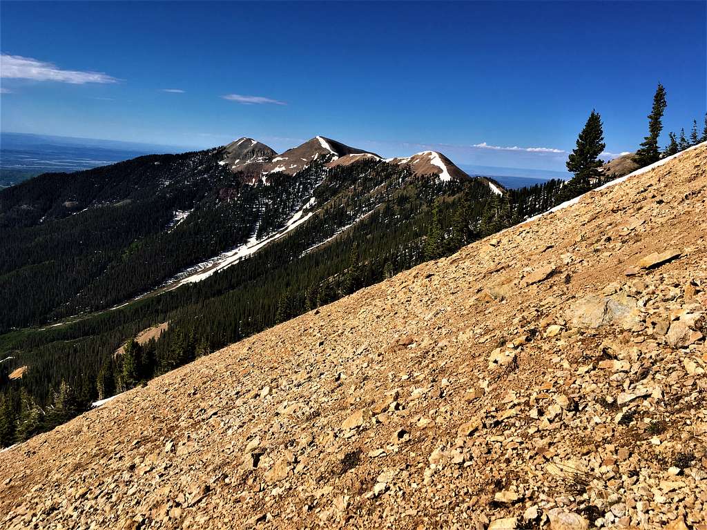 View south to Star Peak, Madden Peak, and Parrott Peak