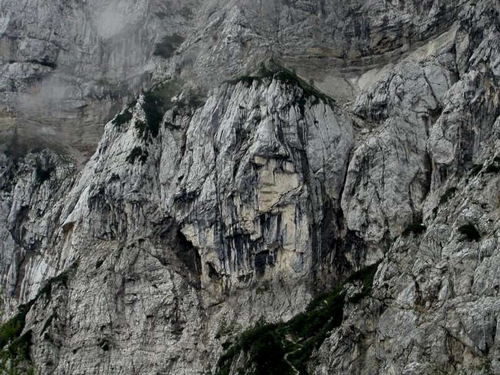 Human face in the rock of the...