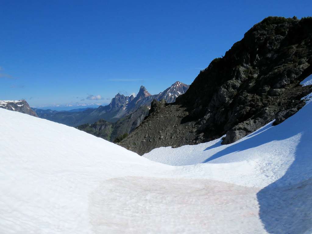 L to R: Canadian Border Peak, American Border Peak & Mt. Larrabee