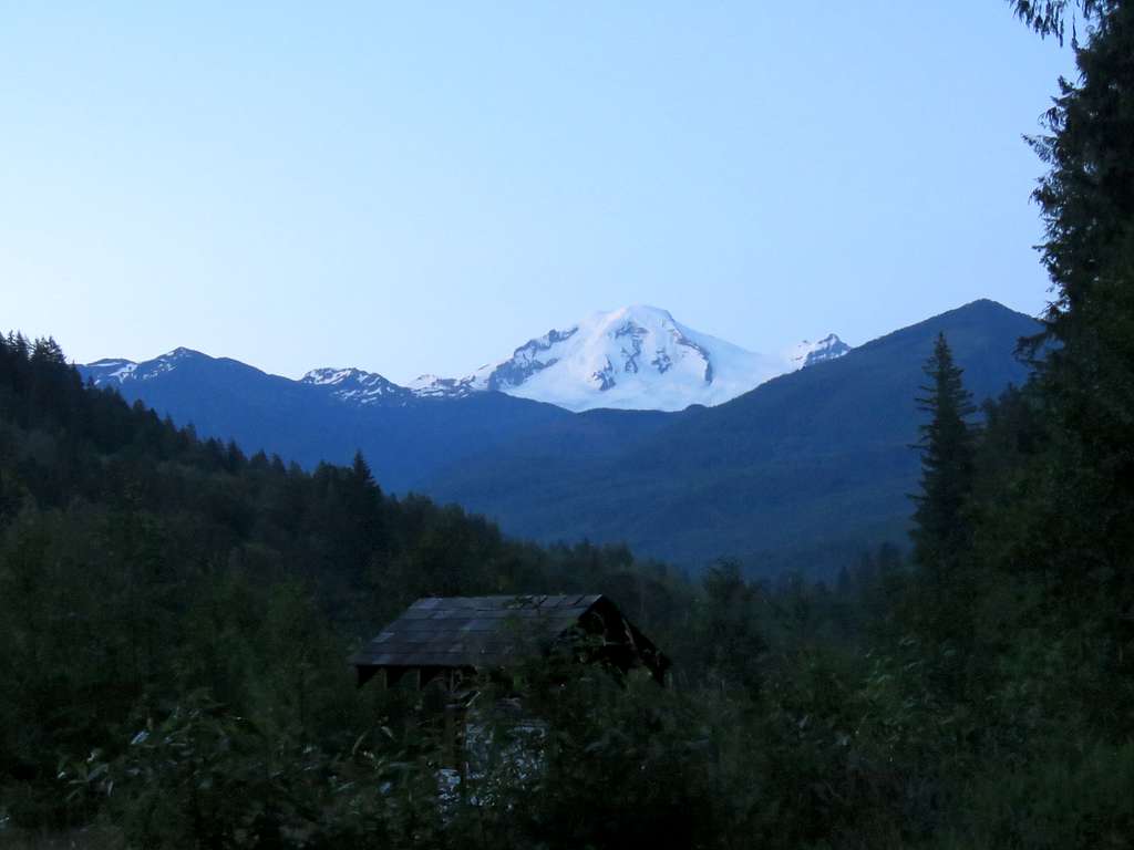 Mt. Baker at dawn from the rental house