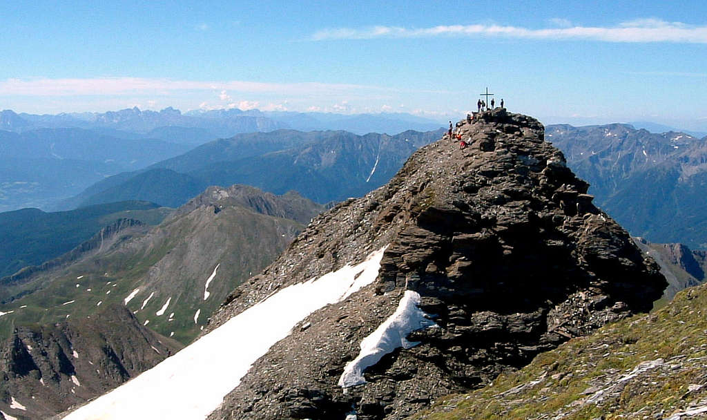 The Southern summit of Wilde Kreuzspitze Picco della Croce seen from the Northern summit