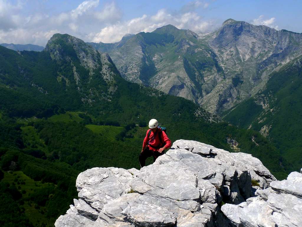 Reaching the summit of Torre Francesca