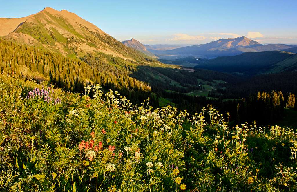 Evening view toward Crested Butte