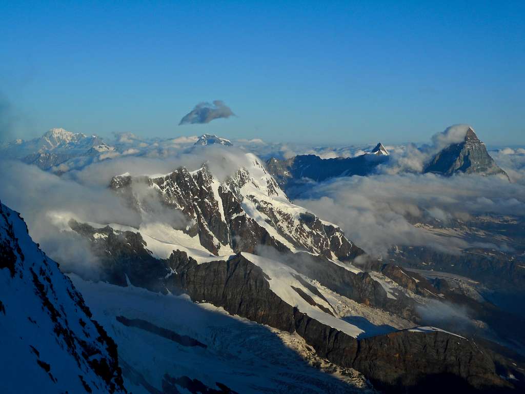 Briethorn with Mont Blanc and Matterhorn
