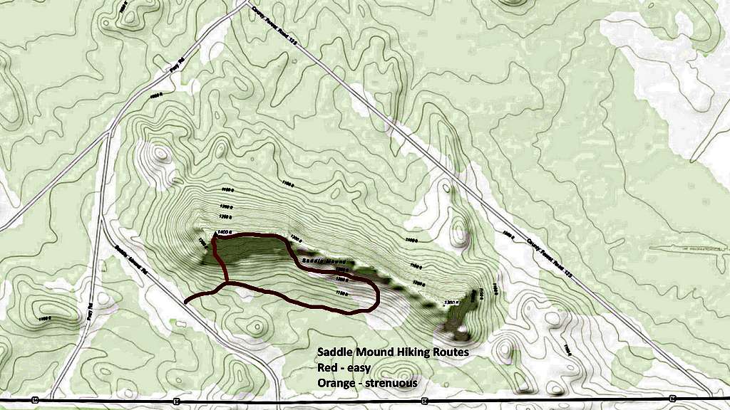 Saddle Mound Routes Map