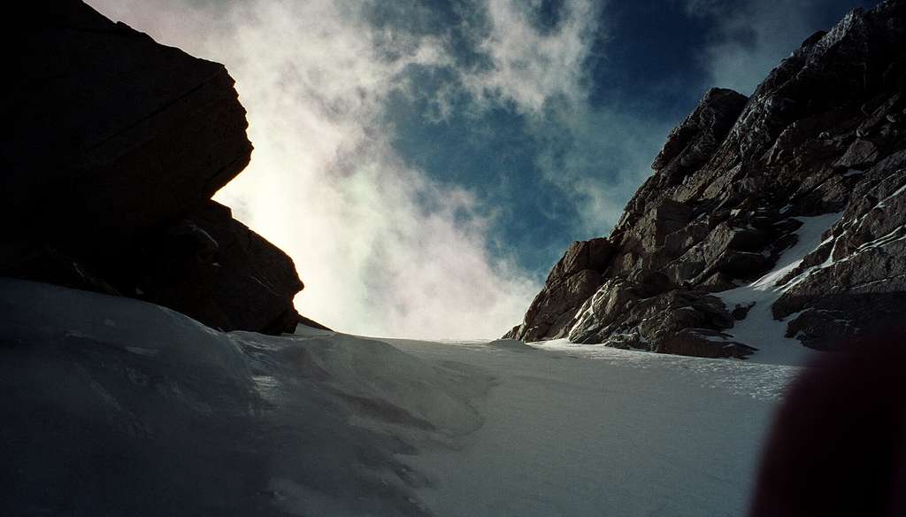 Near the Top of the NE Couloir