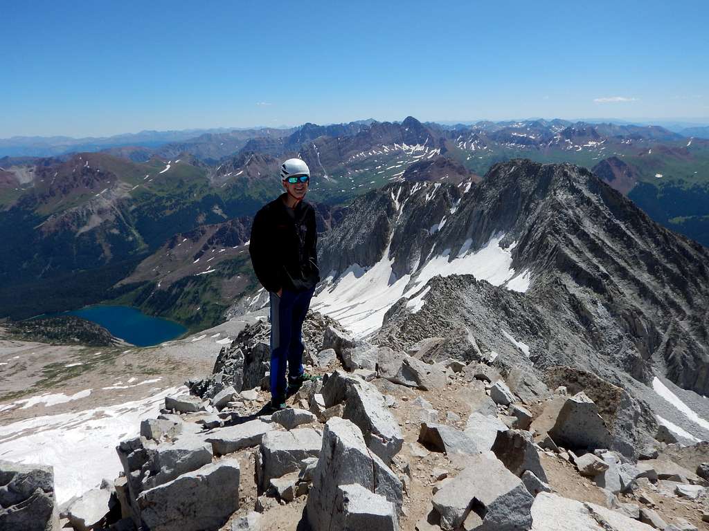 Kessler on the summit of Snowmass Mountain