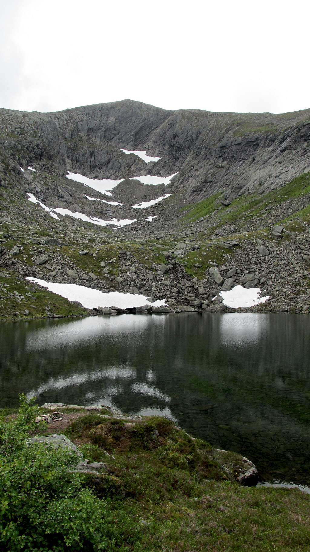 Mjolvafjellet rises behind this pituresque lake