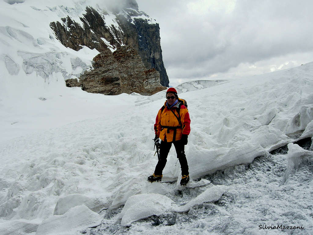 Penitentes on the glacier, Maparaju