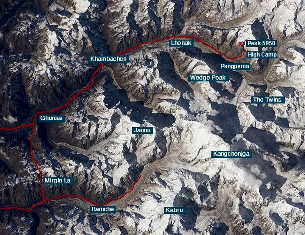 Kangchenjunga satellite photo