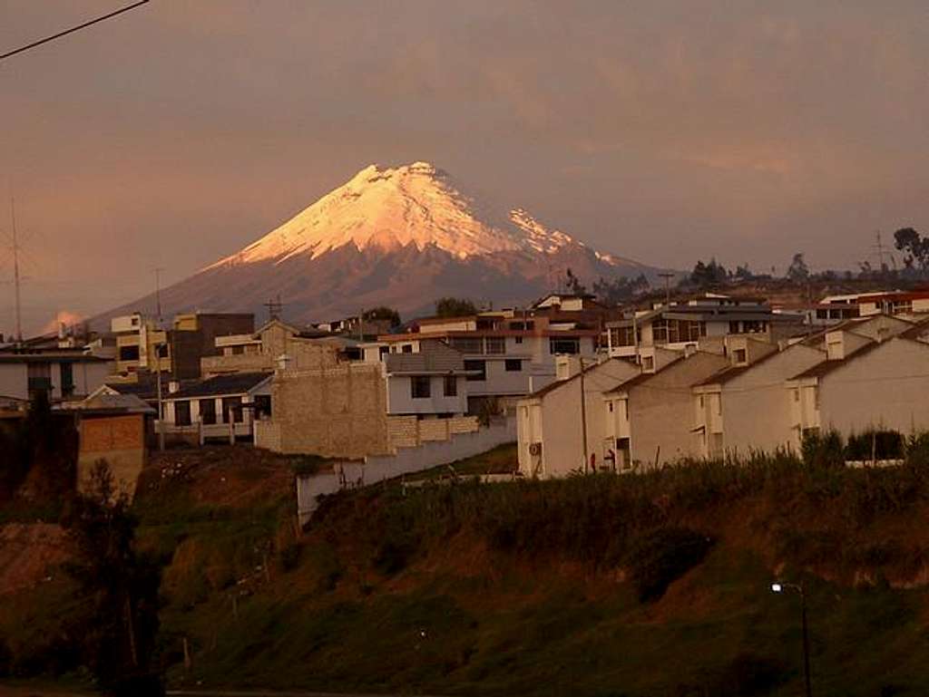 South west view of Cotopaxi...