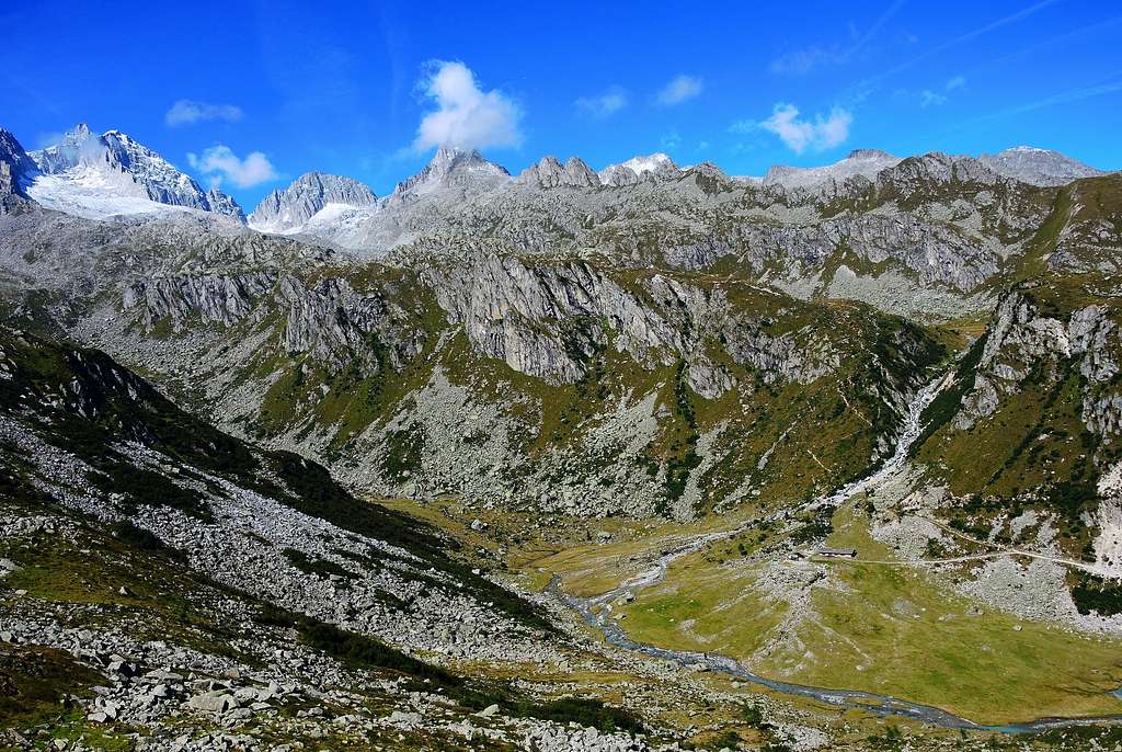 The Val d'Amola and the Presanella group seen from Sentinella del Pedertic