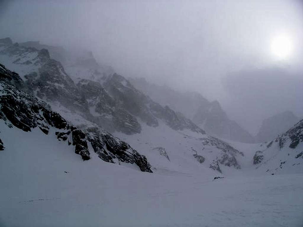 Snow blowing across north...