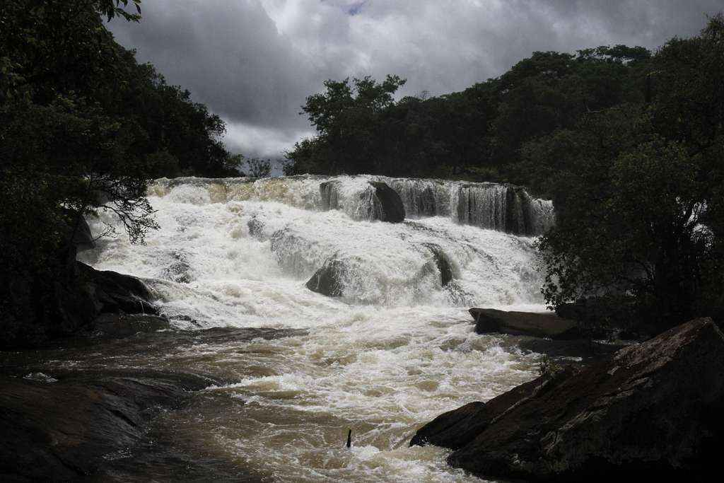 Upper section of remote Kapamba Falls on Upper Munyamadzi River (Zambia)