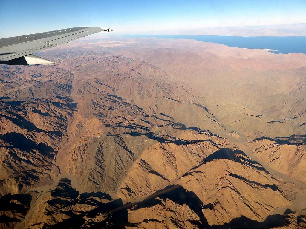 Sinai mountains from plane